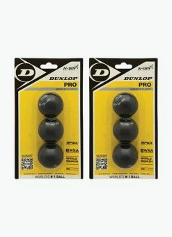 Best Sale 👏 2 X Dunlop Pro Squash Ball (double Yellow Dot) - 3 Pack 🛒