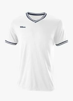 Promo 😍 Wilson Team II High V-Neck 👚 Shirt - White ❤️