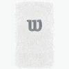 Best deal 🎁 Wilson Extra Wide 'W' Wristband - 2 Pack - White ⭐