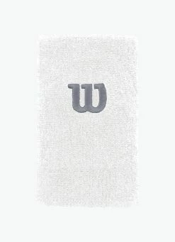 Best deal 🎁 Wilson Extra Wide 'W' Wristband - 2 Pack - White ⭐