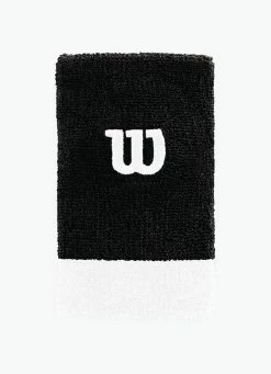Top 10 😍 Wilson Extra Wide 'W' Wristband - 2 Pack - Black / White 😀